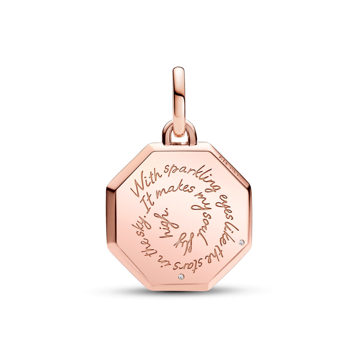 Charm – 14k Rose Gold-Plated – Pandora ME Sparkling Eyes Medallion