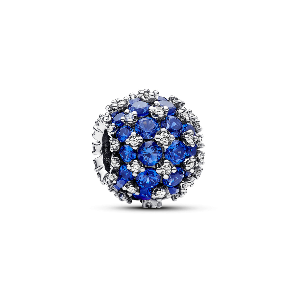 Charm – Sterling Silver – Sparkling Pavé Round Blue