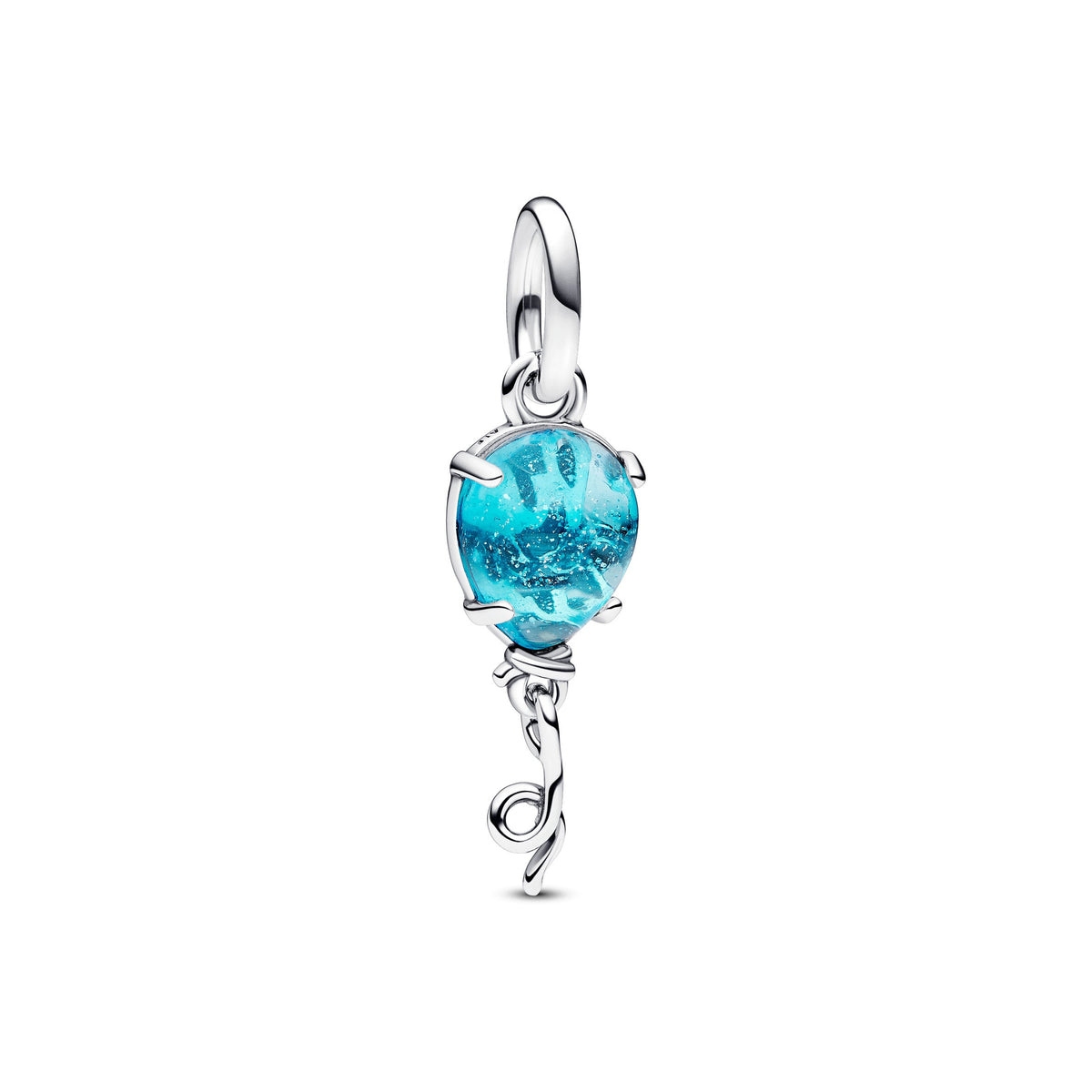 Dangle Charm – Sterling Silver – Blue Murano Glass Balloon