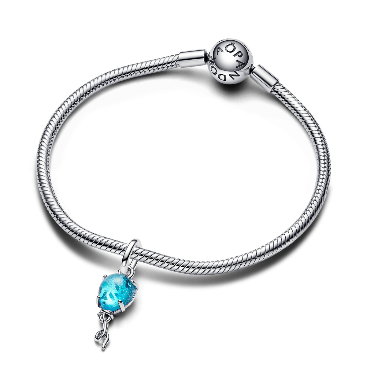 Dangle Charm – Sterling Silver – Blue Murano Glass Balloon