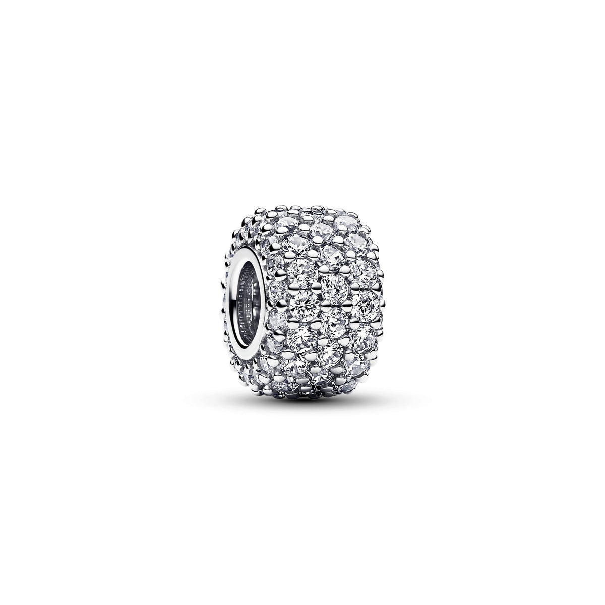 Charm – Sterling Silver – Sparkling Pavé Triple-row