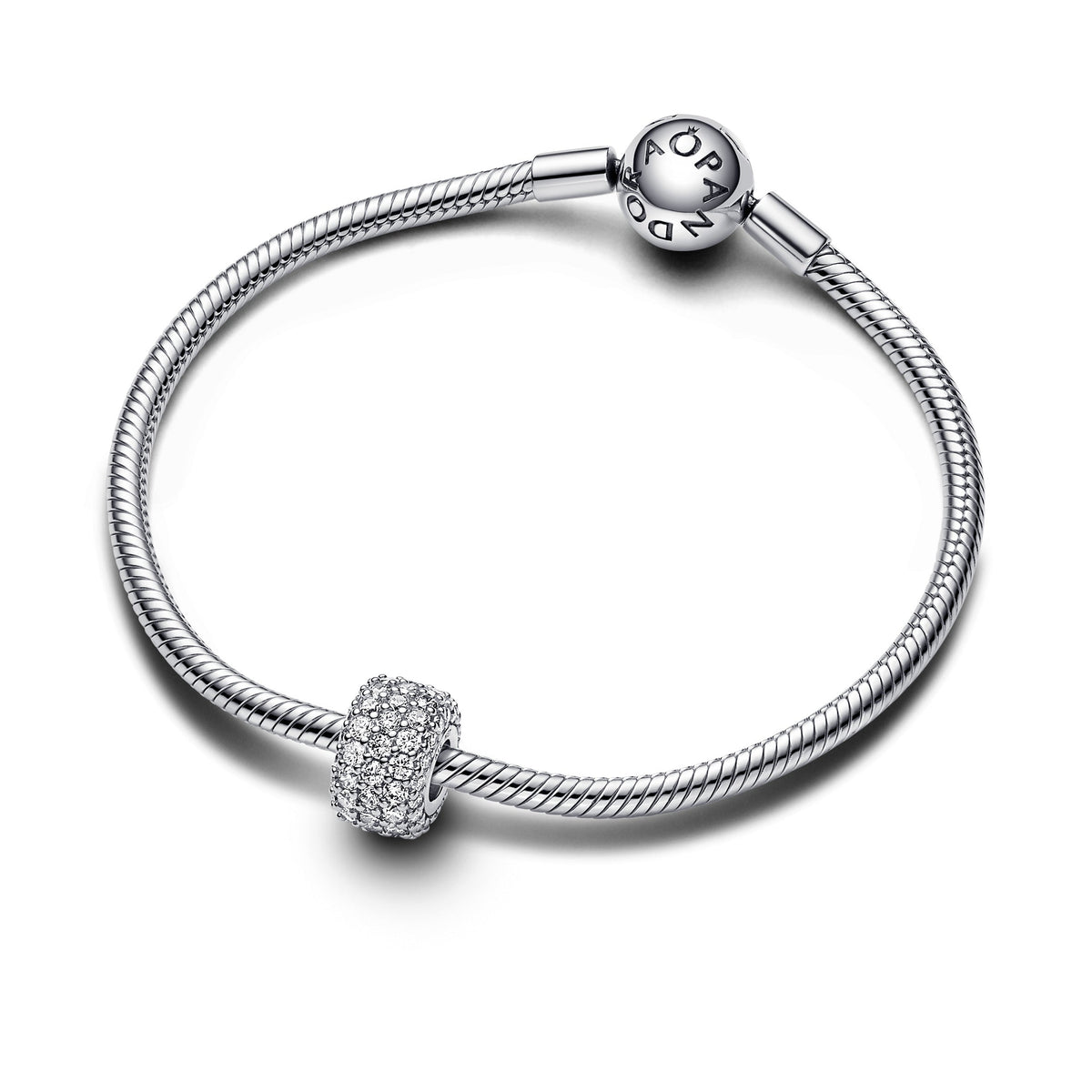 Charm – Sterling Silver – Sparkling Pavé Triple-row