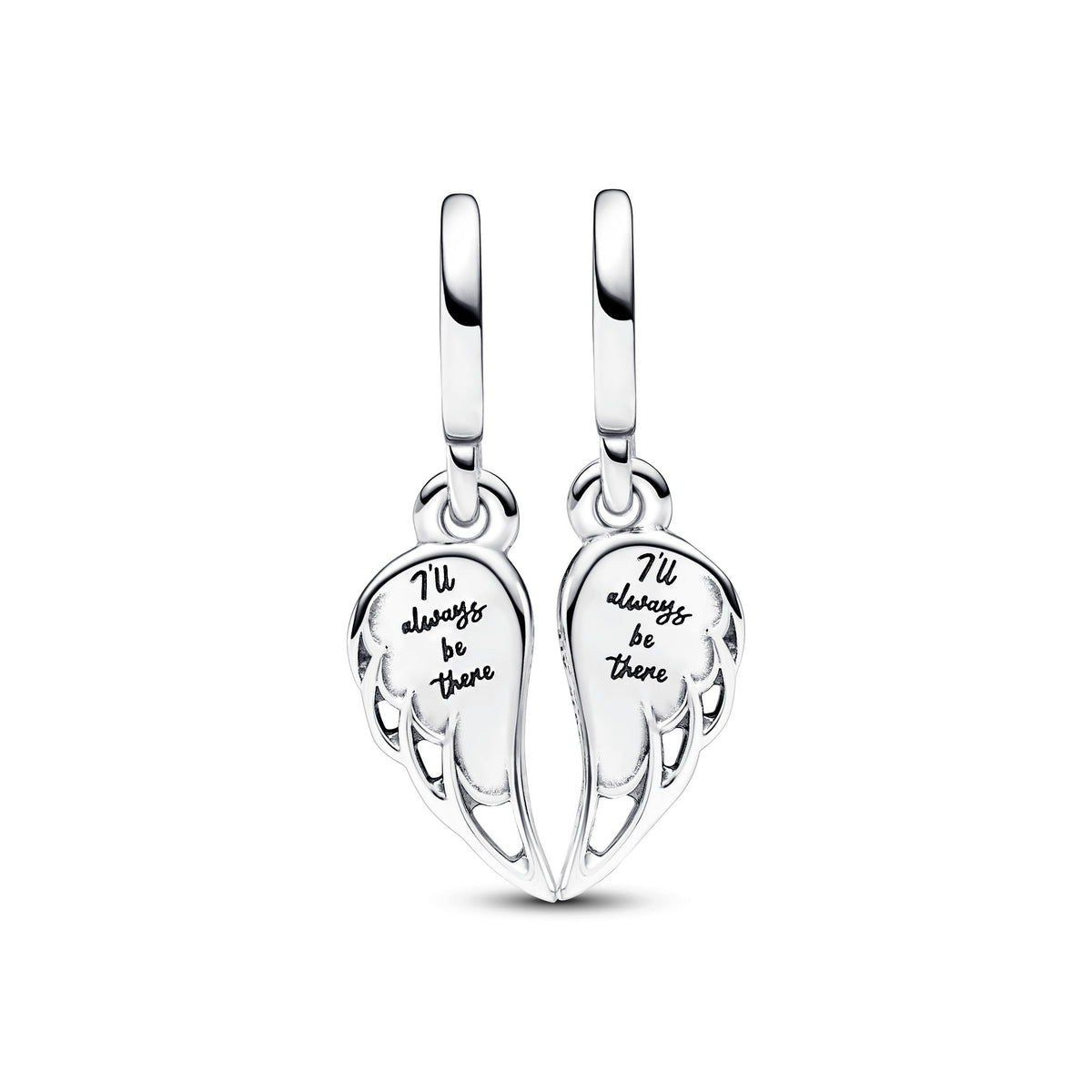 Dangle Charm – Sterling Silver – Sparkling Splitable Angel Wings