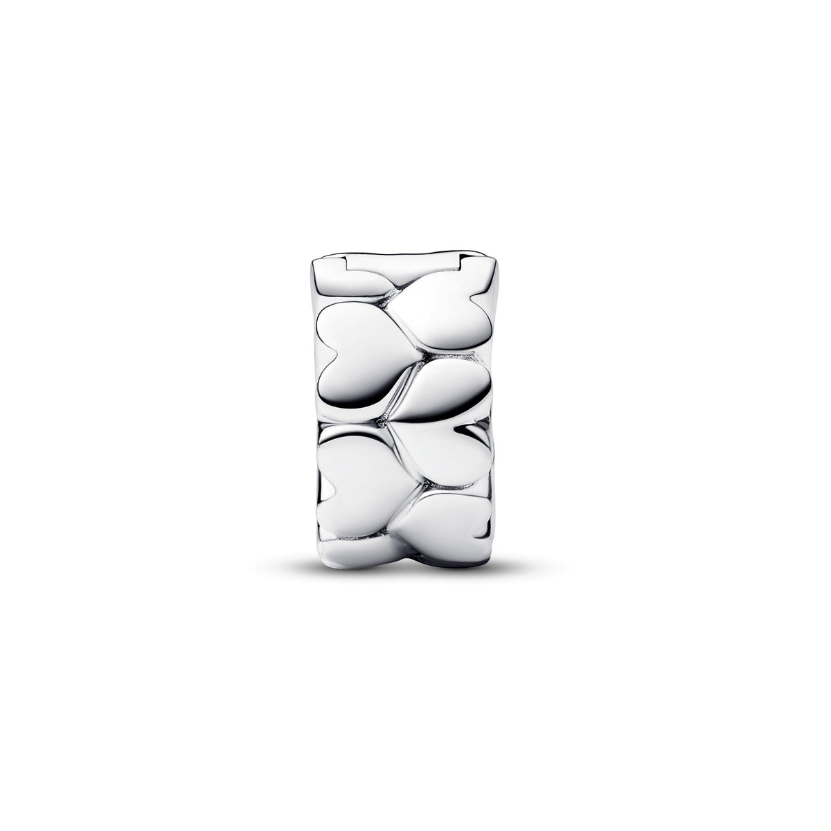Clip Charm – Sterling Silver – Heart Pattern
