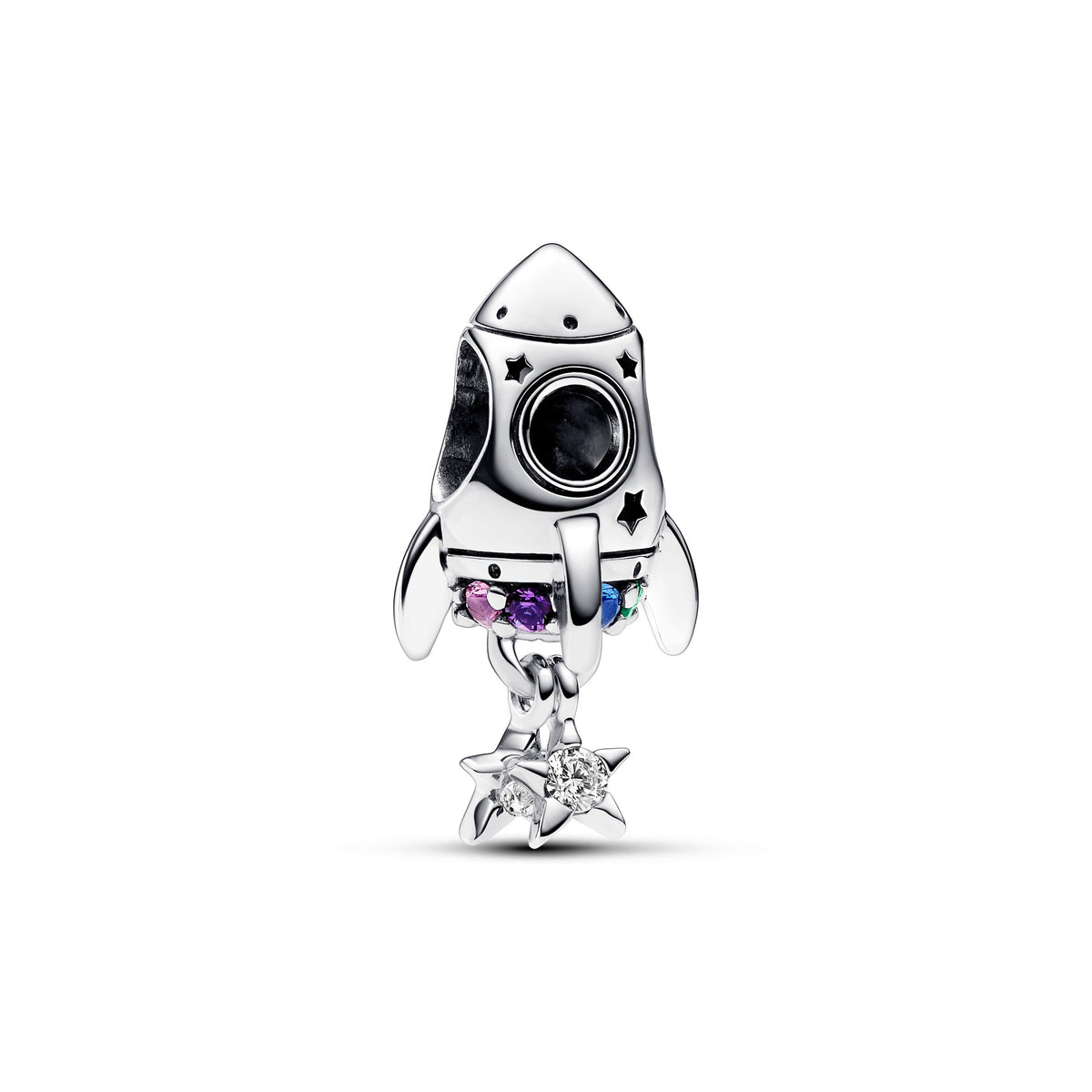 Charm – Sterling Silver – Space Love Rocket