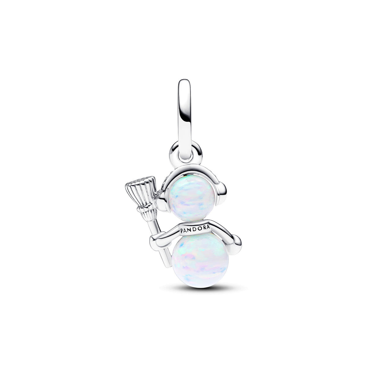 Dangle Charm – Sterling Silver – Opalescent Snowman