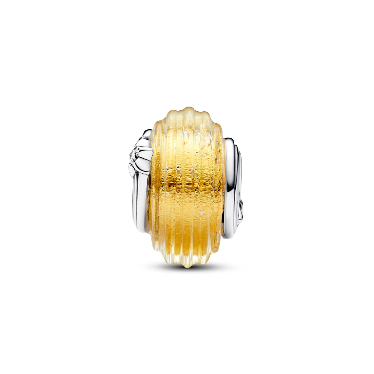 Charm – Sterling Silver – Shooting Star Grooved Murano Glass