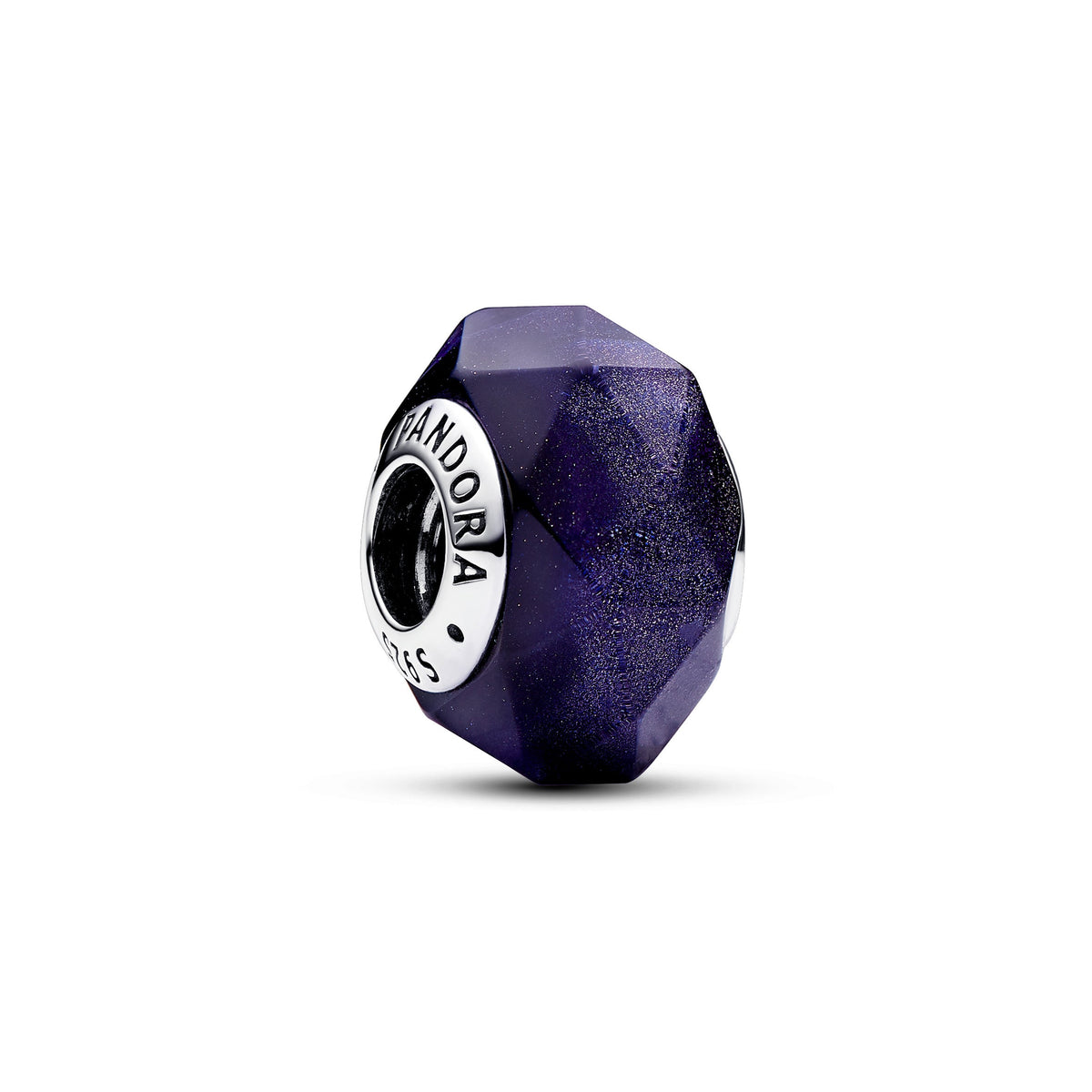 Charm – Sterling Silver – Faceted Blue Murano Glass