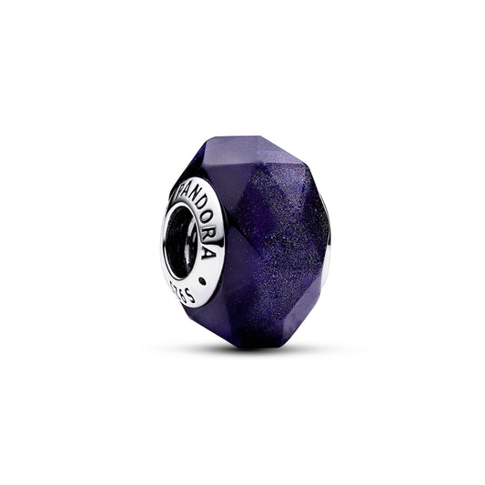 Charm – Sterling Silver – Faceted Blue Murano Glass
