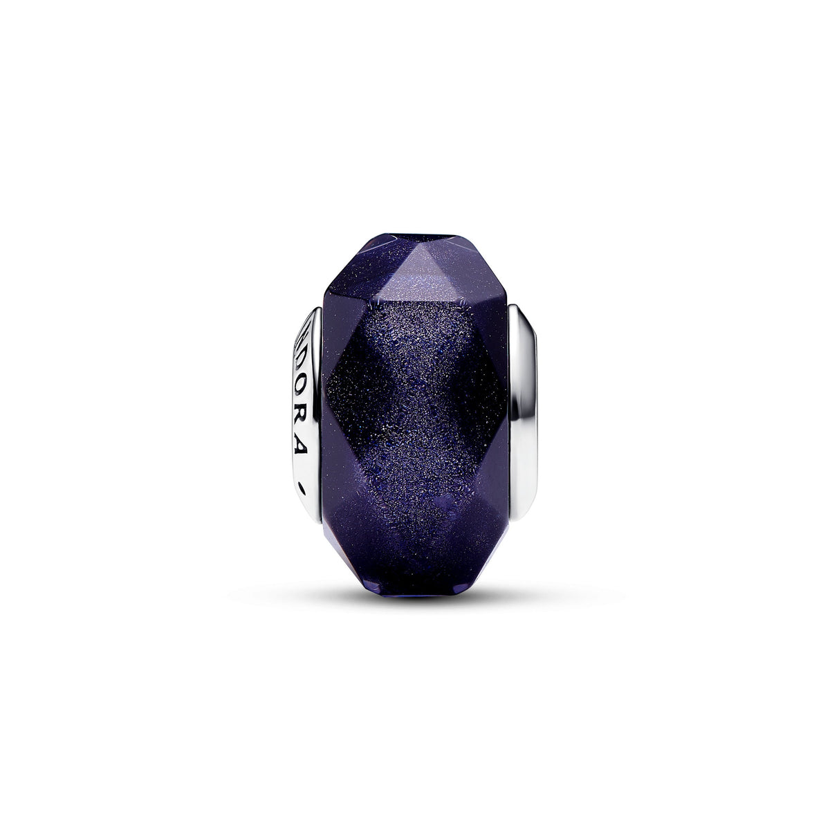 Charm – Sterling Silver – Faceted Blue Murano Glass