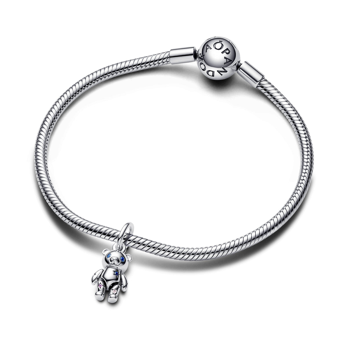 Dangle Charm – Sterling Silver – Movable Teddy Bear