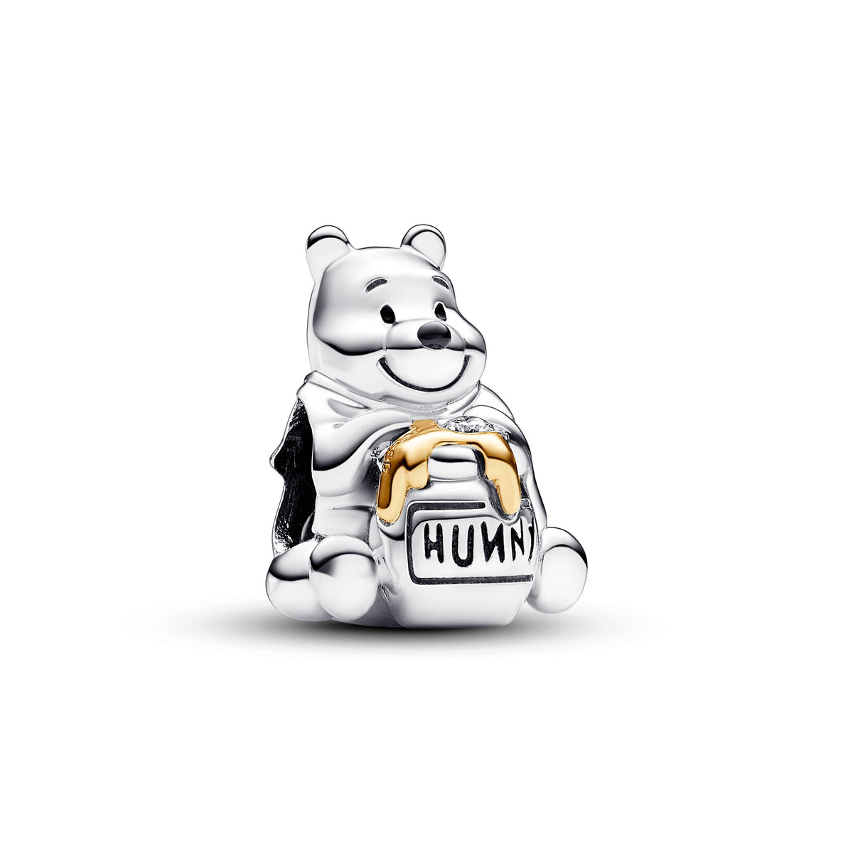 Dangle Charm – Sterling Silver – Disney 100th Anniversary Winnie the Pooh Lab-created Diamond