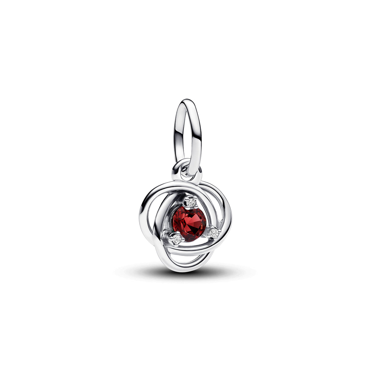 Dangle Charm – Sterling Silver – July True Red Eternity Circle