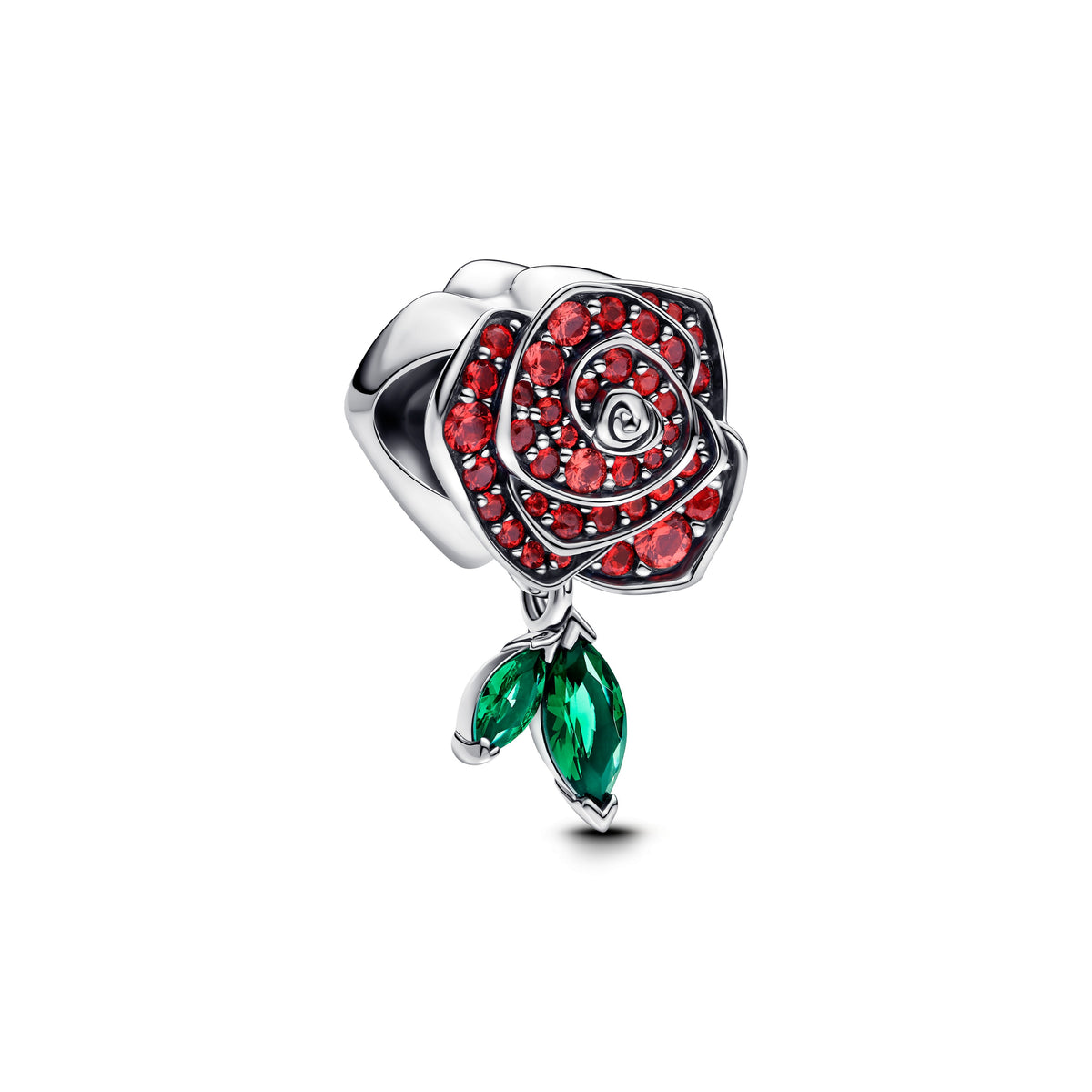 Charm – Sterling Silver – Sparkling Rose in Bloom