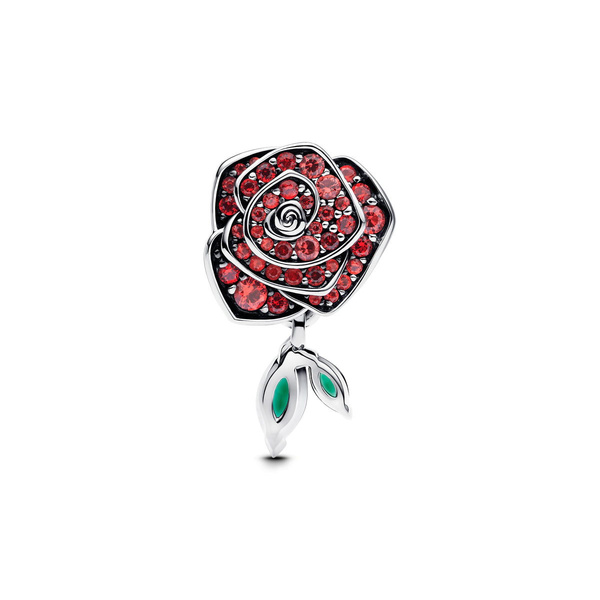 Charm – Sterling Silver – Sparkling Rose in Bloom