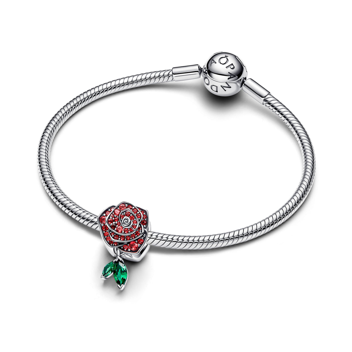 Charm – Sterling Silver – Sparkling Rose in Bloom