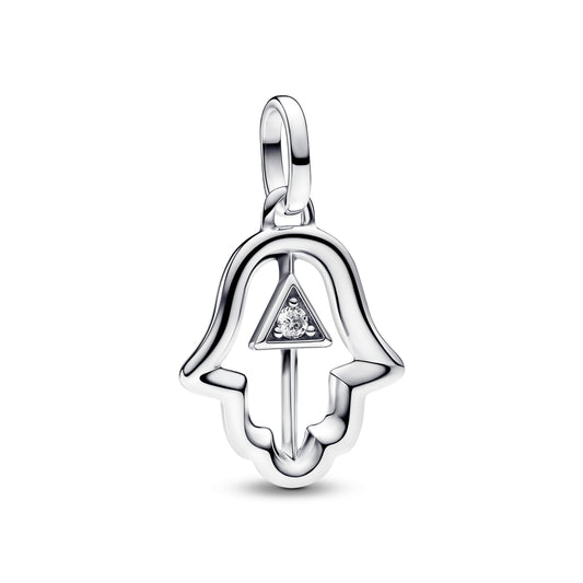 Charm – Sterling Silver – Hamsa Hand Medallion