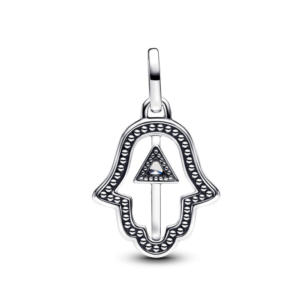 Charm – Sterling Silver – Hamsa Hand Medallion