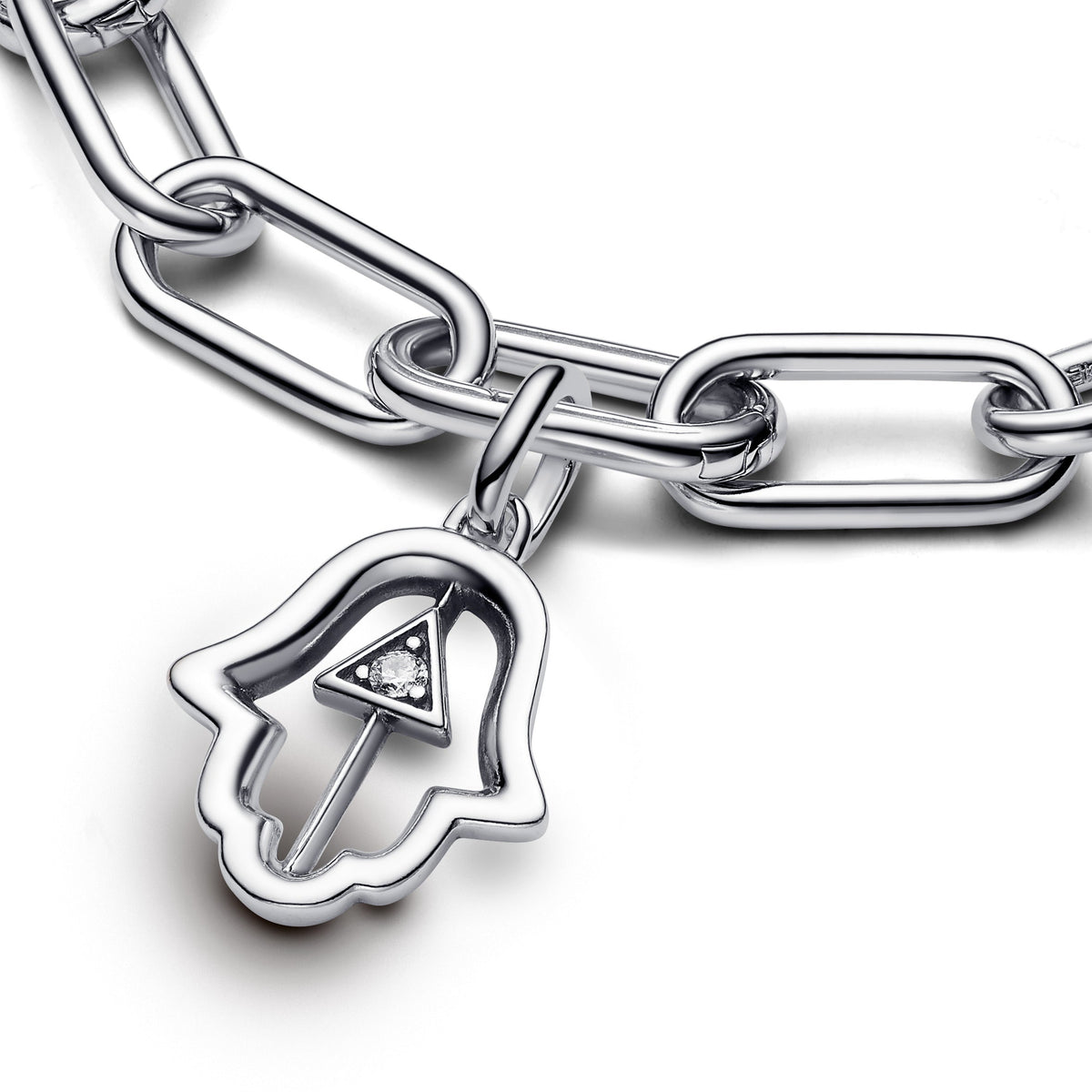 Charm – Sterling Silver – Hamsa Hand Medallion