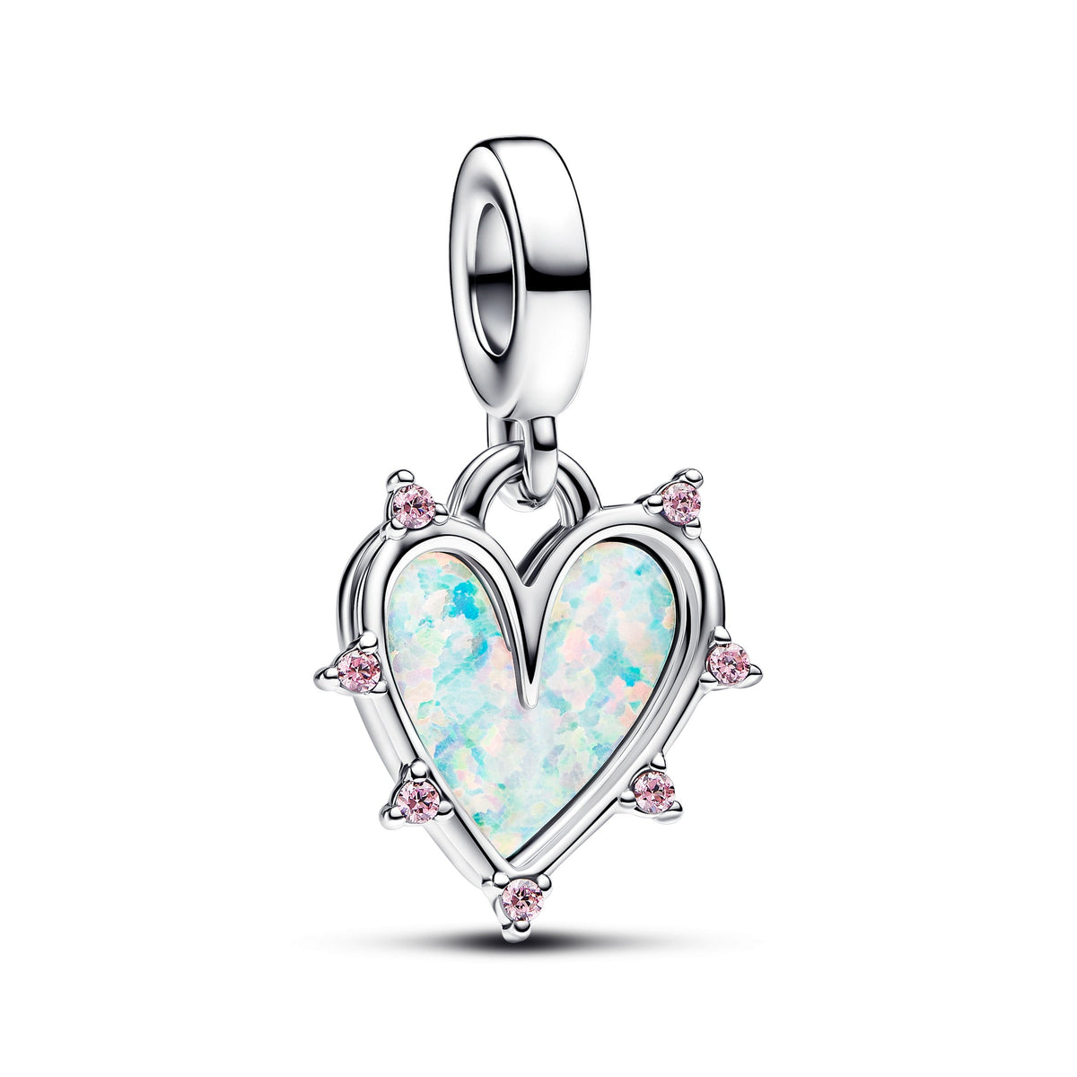 Dangle Charm – Sterling Silver – Friendship Opalescent Double