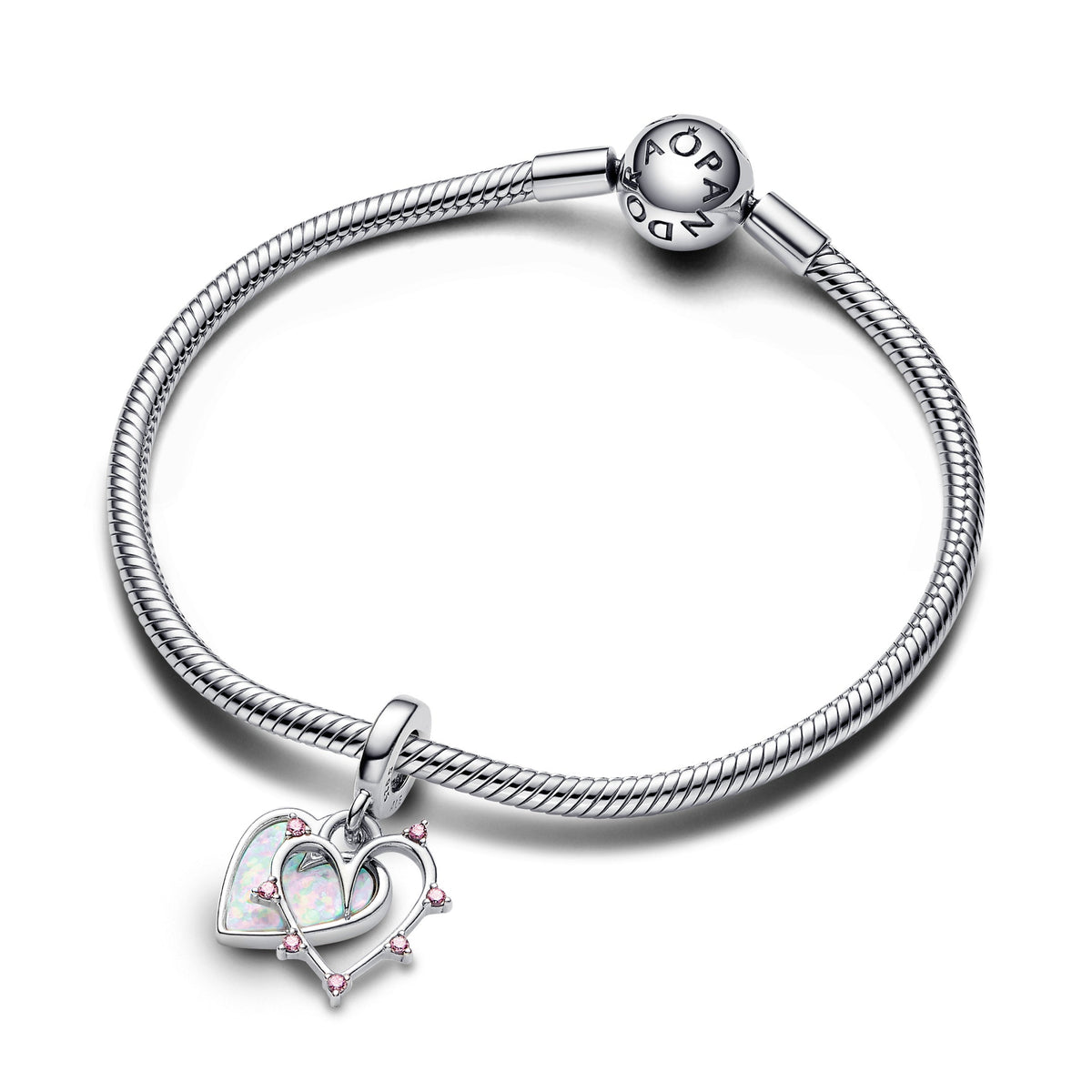 Dangle Charm – Sterling Silver – Friendship Opalescent Double