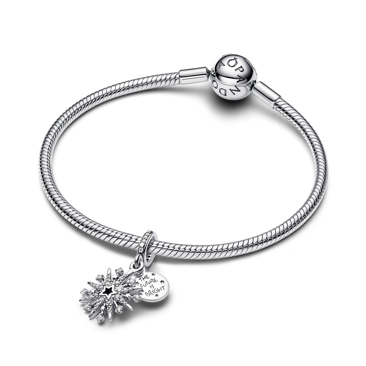 Dangle Charm – Sterling Silver – Sparkling Firework Double