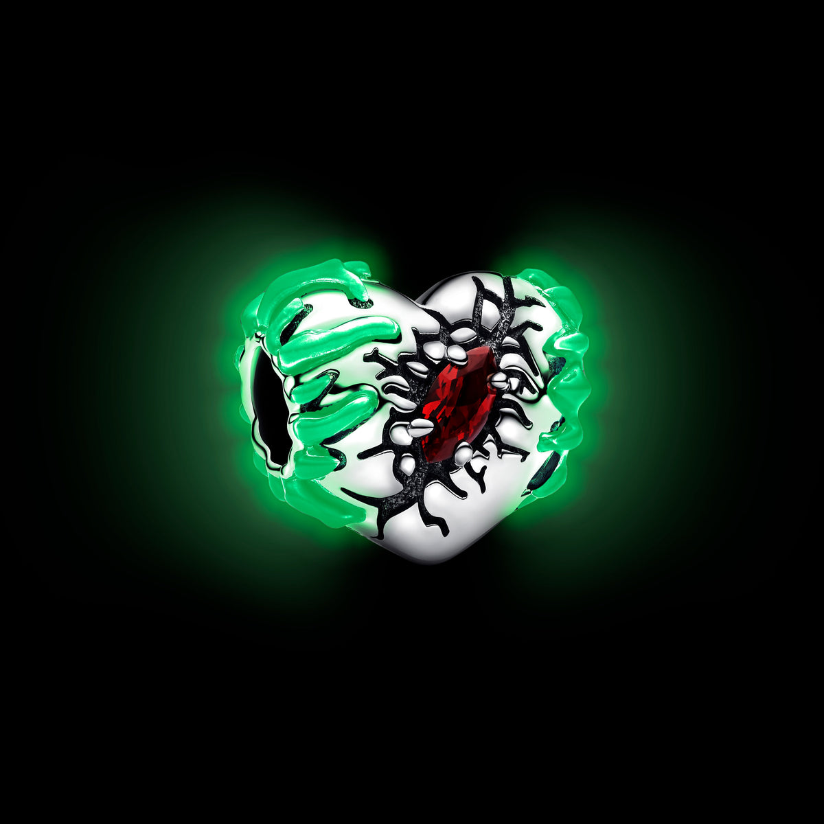 Charm – Sterling Silver – Stranger Things Glow-in-the-dark Heart