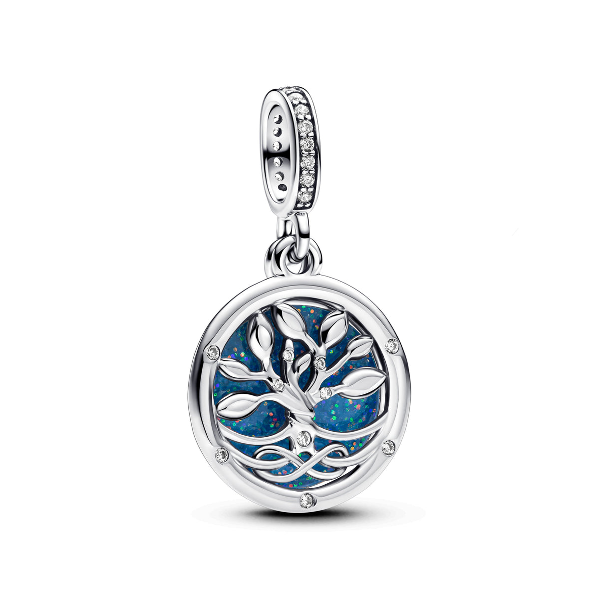 Dangle Charm – Sterling Silver – Glow-in-the-dark Infinity Tree Double
