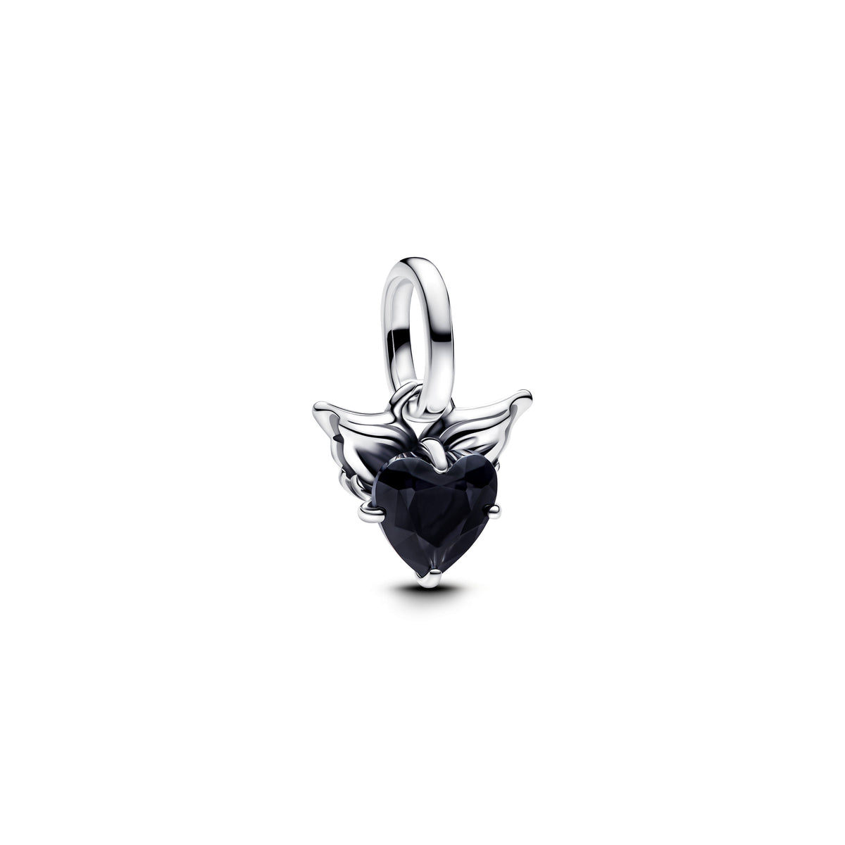 Dangle Charm – Sterling Silver – Winged Heart Mini