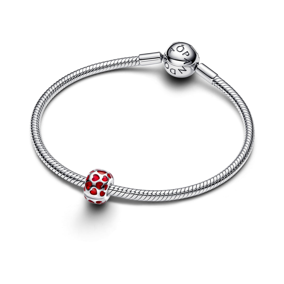 Clip Charm – Sterling Silver – Hearts Round