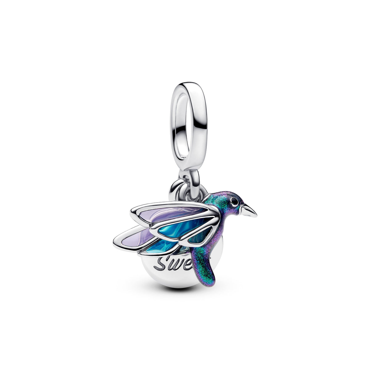 Dangle Charm – Sterling Silver – Hummingbird Double