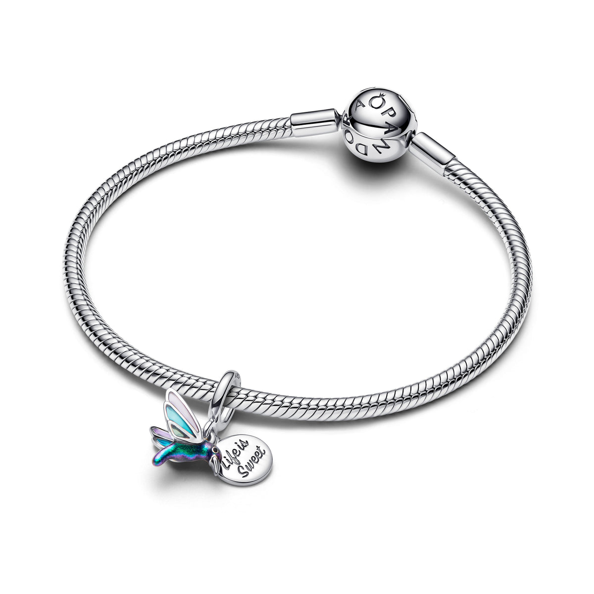Dangle Charm – Sterling Silver – Hummingbird Double