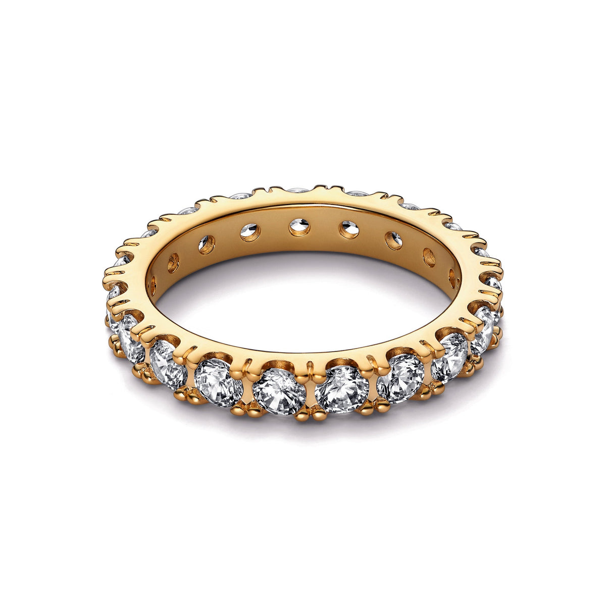 Ring – 14k Gold-Plated – Sparkling Row Eternity