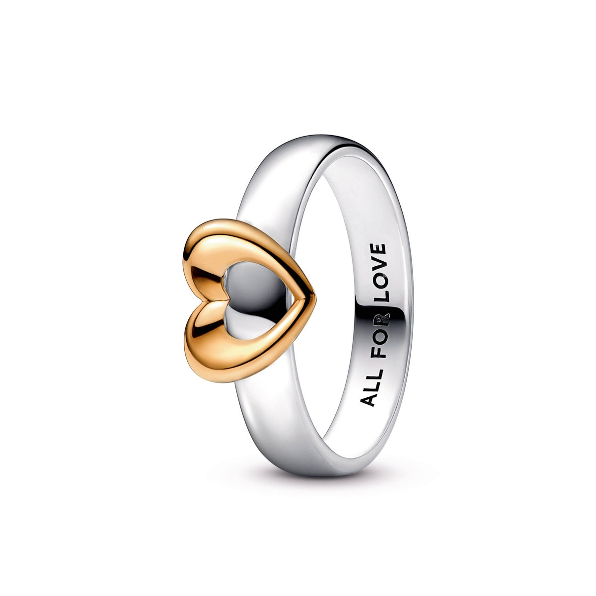 Ring – 14k Gold-Plated – Radiant Two-tone Sliding Heart