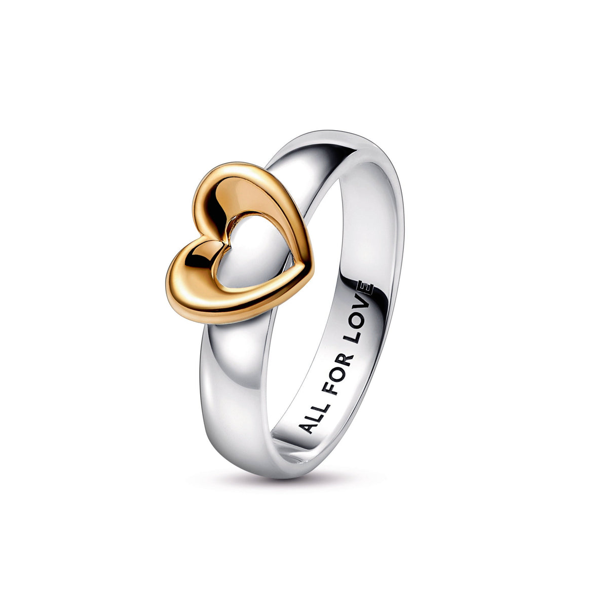 Ring – 14k Gold-Plated – Radiant Two-tone Sliding Heart