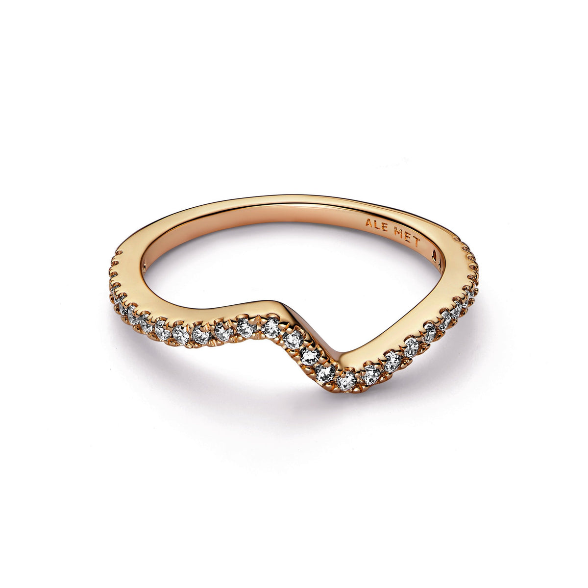 Ring – 14k Gold-Plated – Sparkling Wave