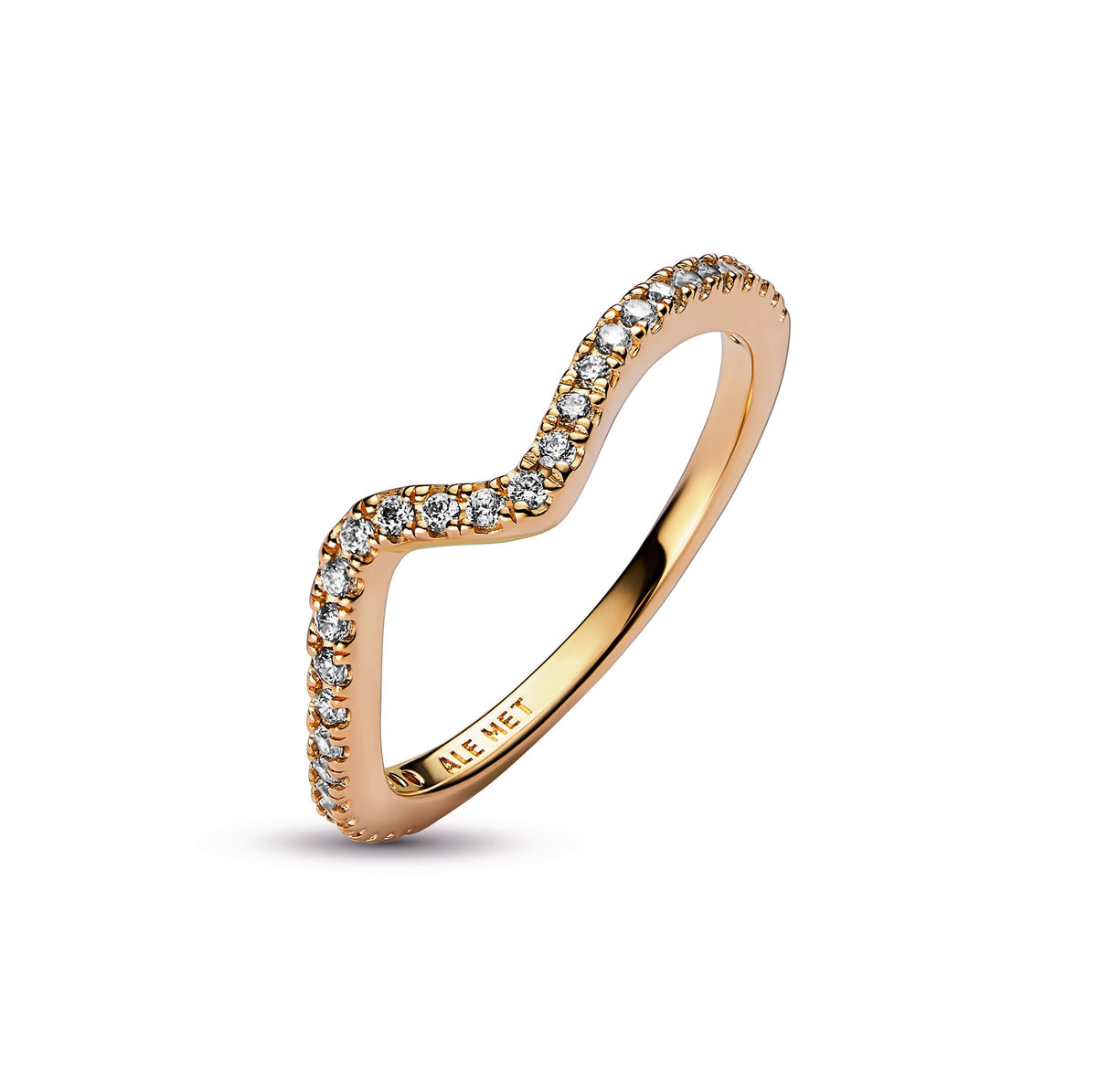 Ring – 14k Gold-Plated – Sparkling Wave