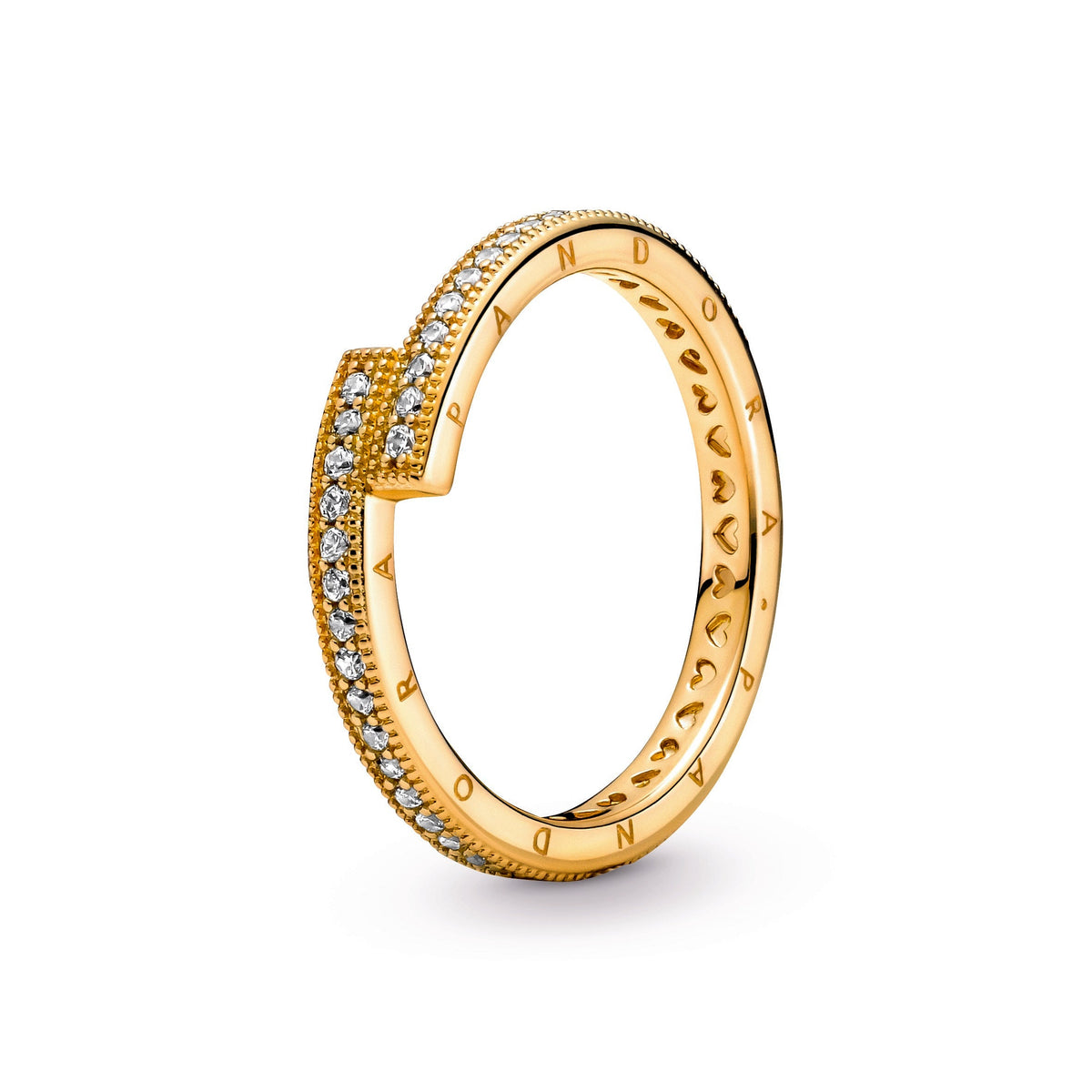 Ring – 14k Gold-Plated – Sparkling Overlapping