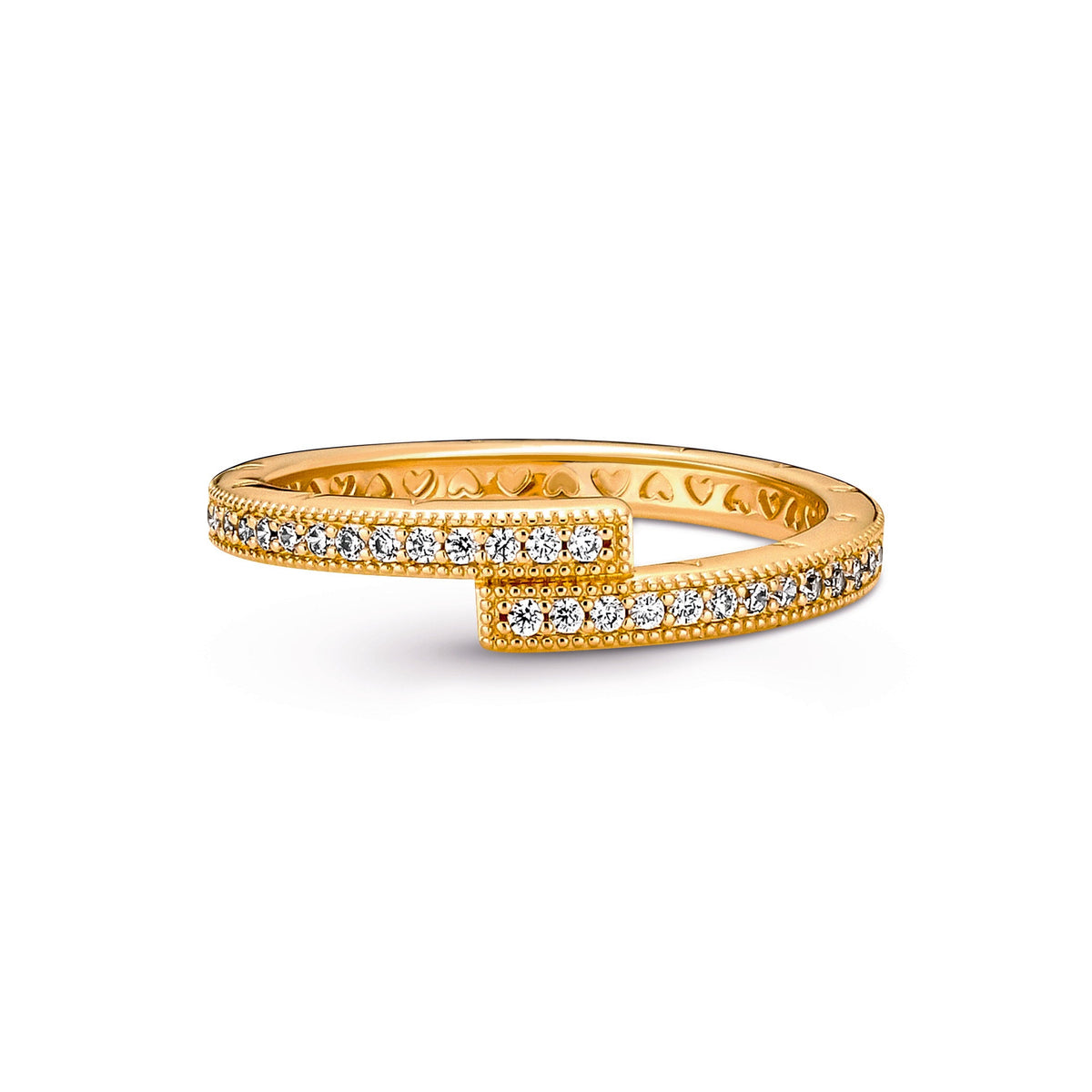 Ring – 14k Gold-Plated – Sparkling Overlapping