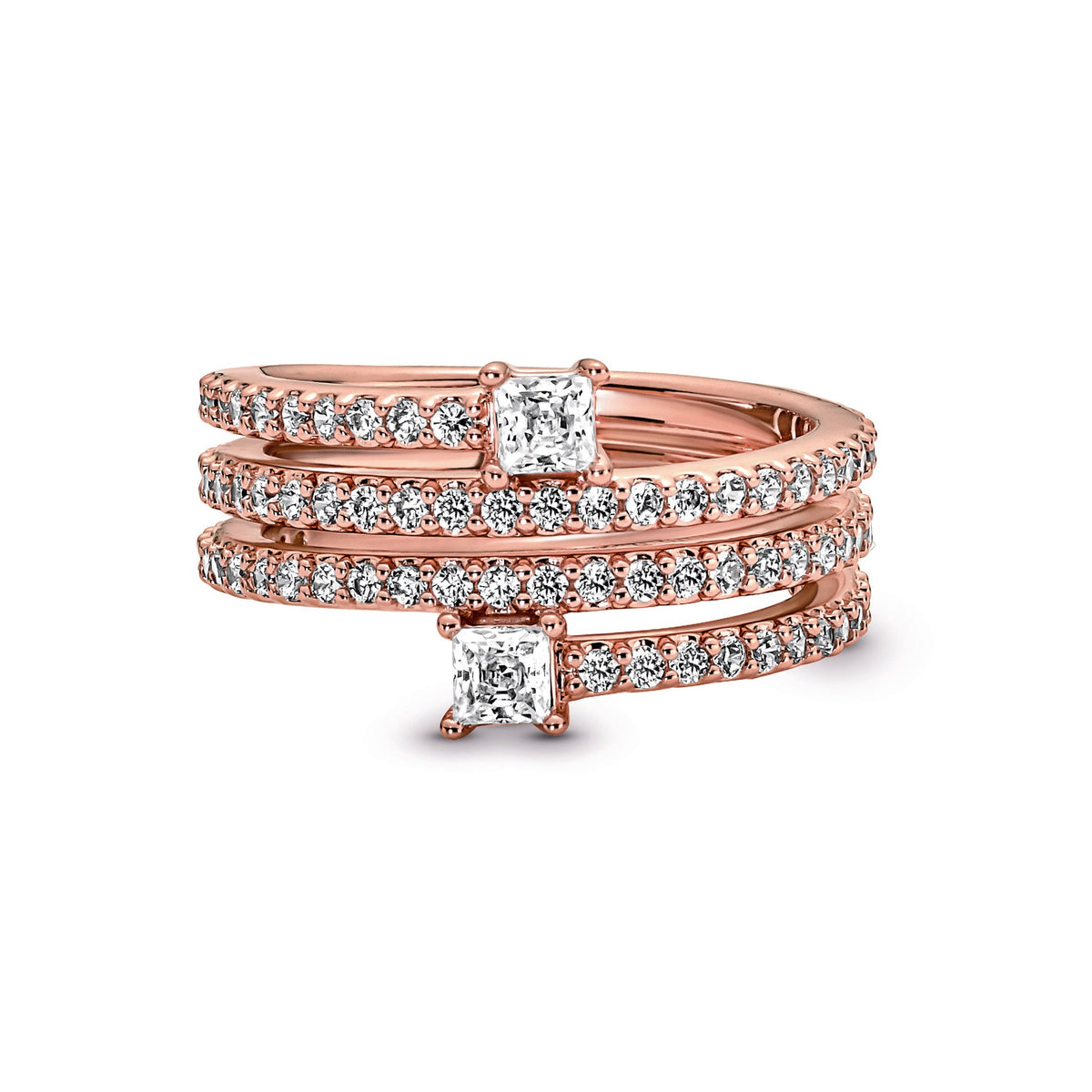 Ring – 14k Rose Gold-Plated – Triple Spiral