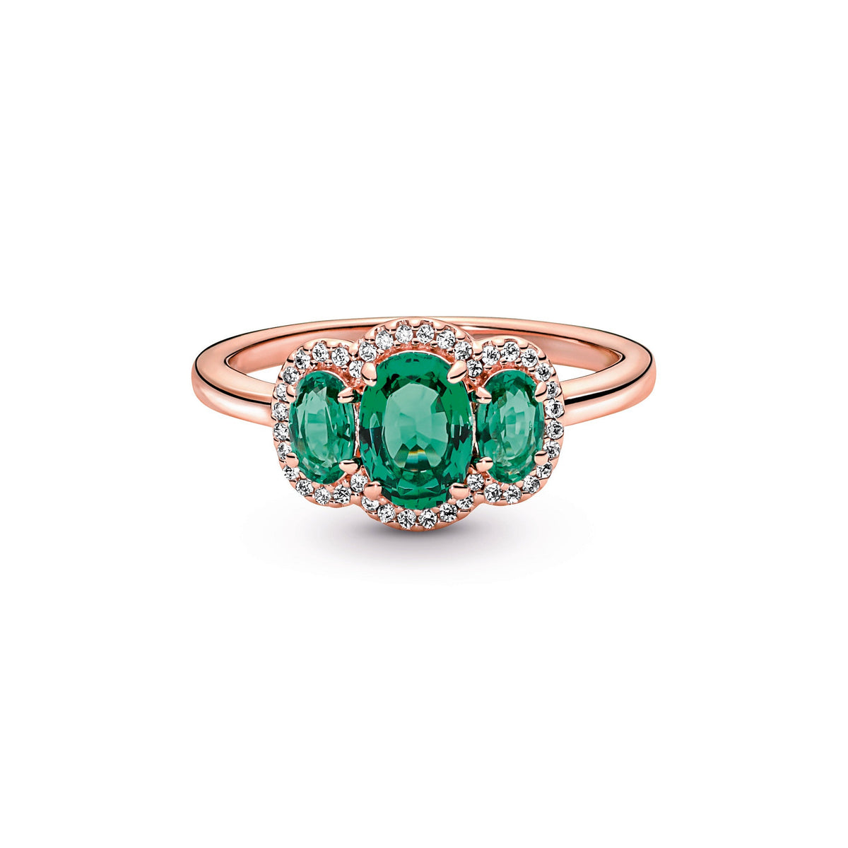 Ring – 14k Rose Gold-Plated – Three Stone Vintage