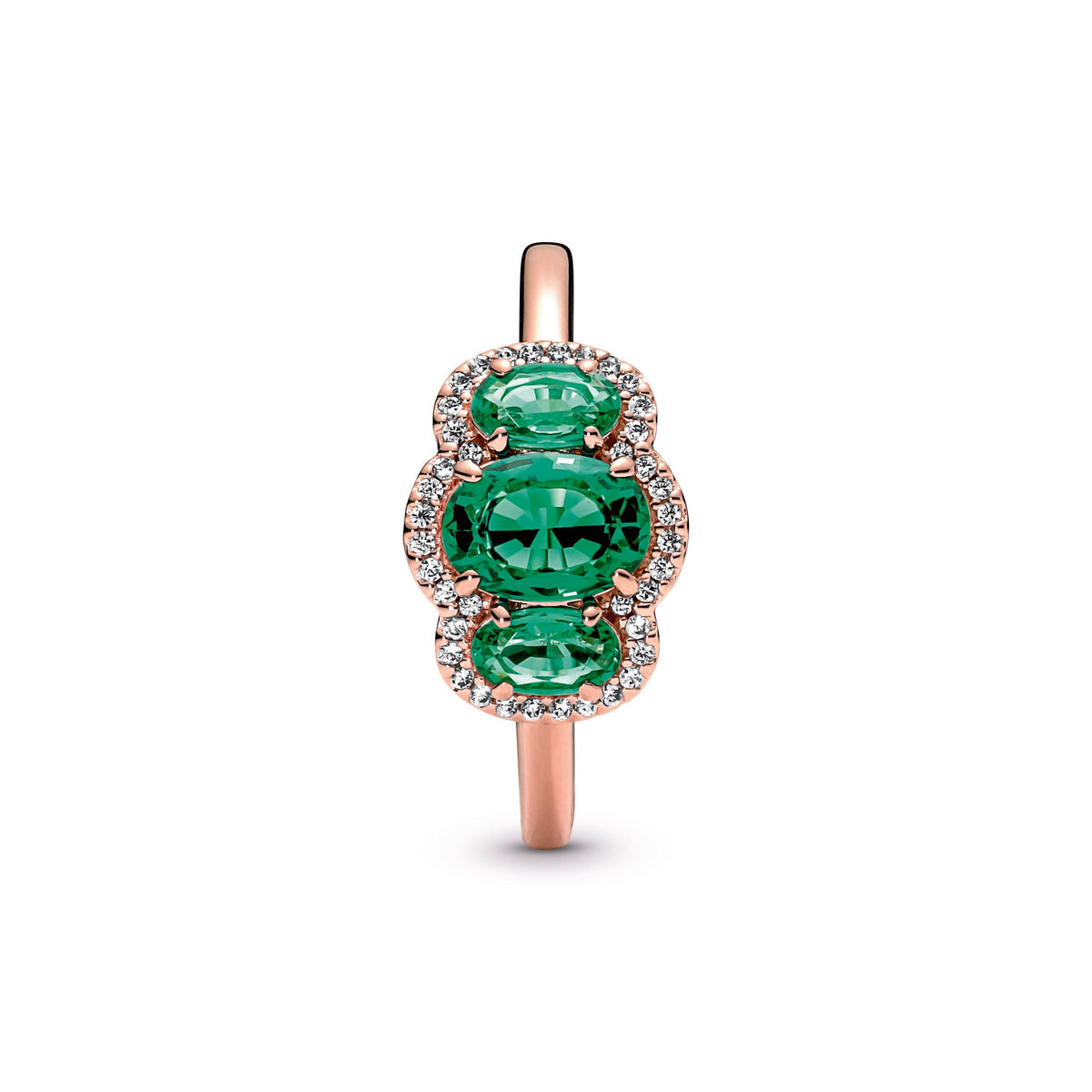 Ring – 14k Rose Gold-Plated – Three Stone Vintage