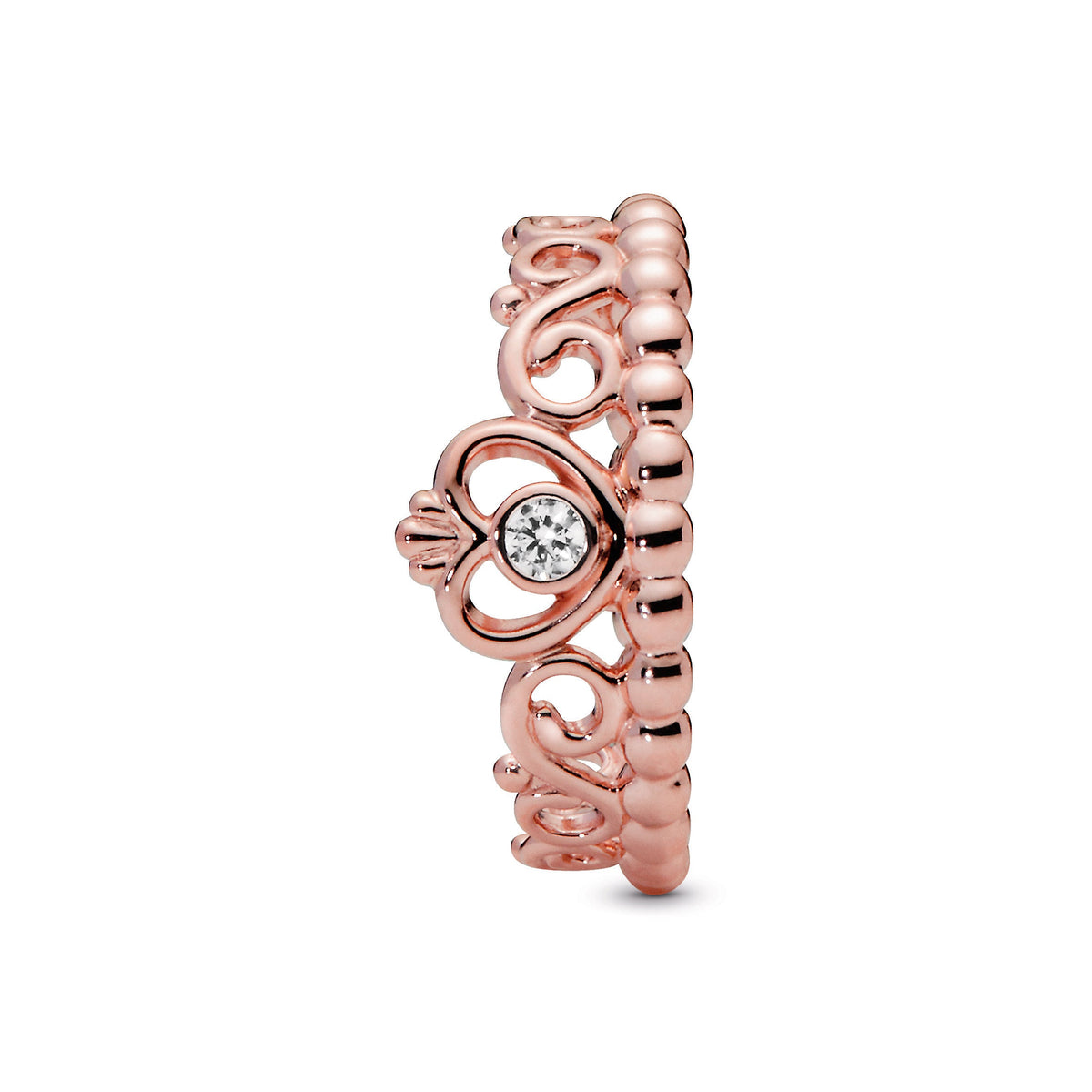 Ring – 14k Rose Gold-Plated – Princess Tiara Crown