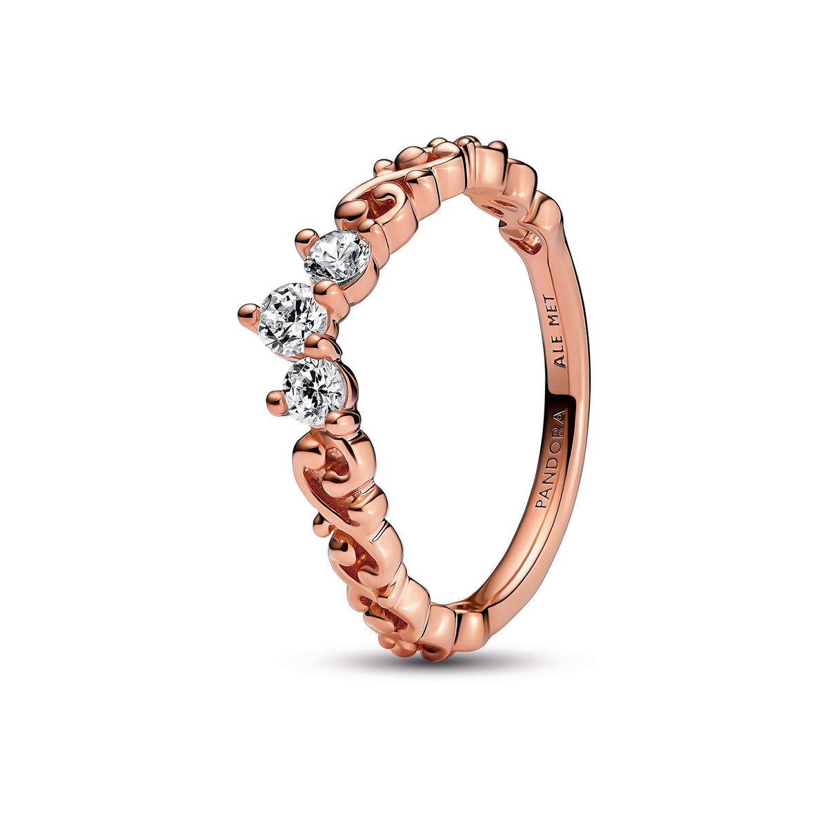 Ring – 14k Rose Gold-Plated – Regal Swirl Tiara