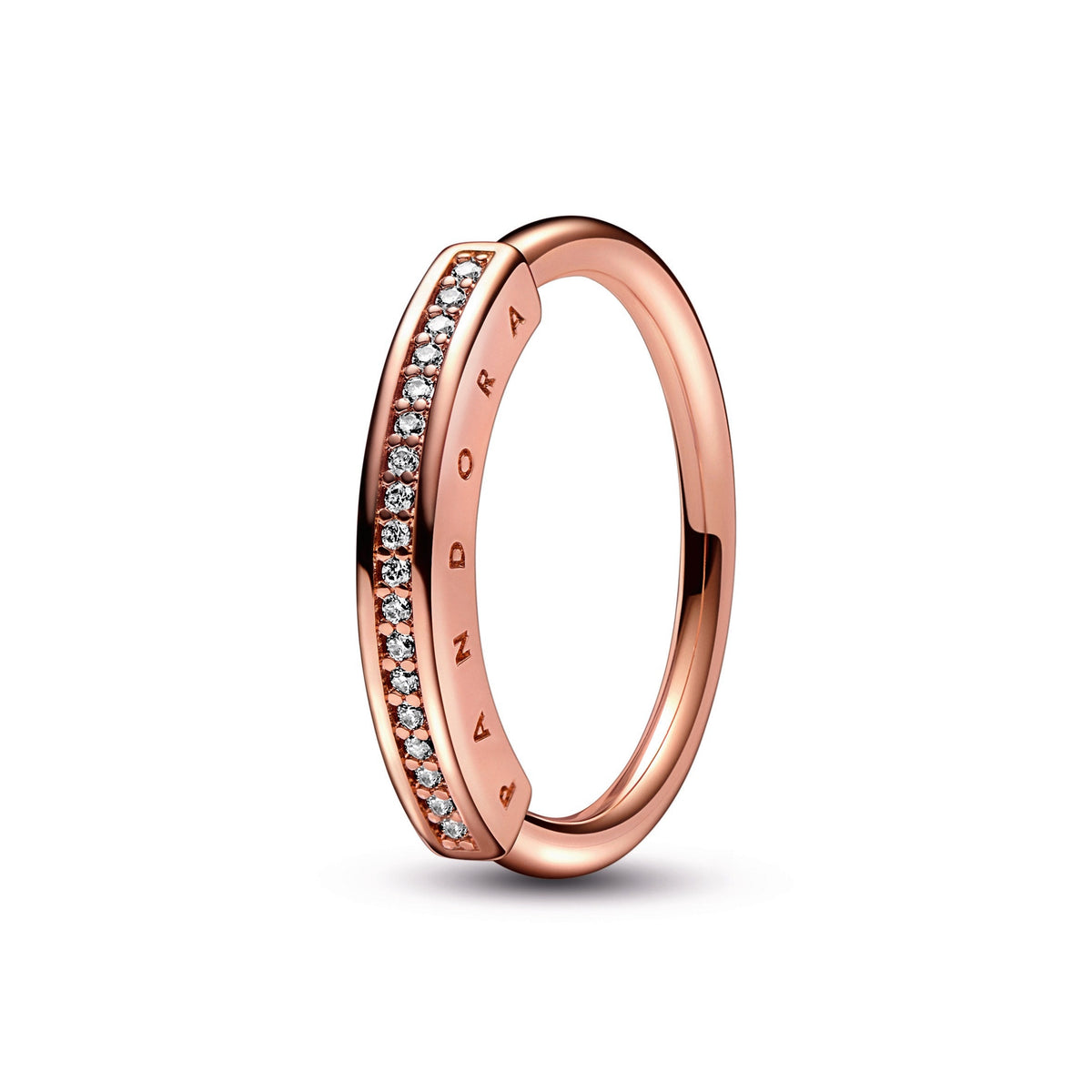 Ring – 14k Rose Gold-Plated – Pandora Signature I-D Pavé