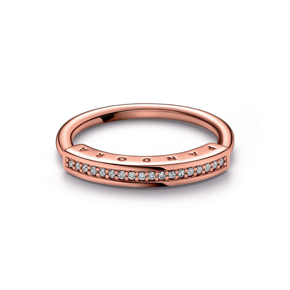 Ring – 14k Rose Gold-Plated – Pandora Signature I-D Pavé