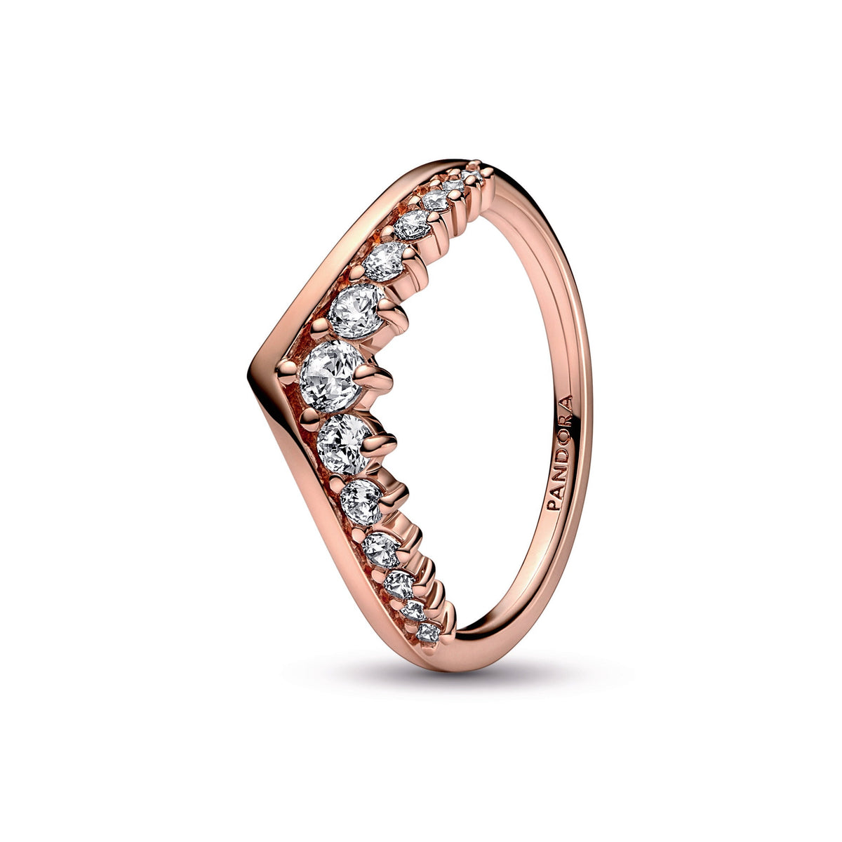 Ring – 14k Rose Gold-Plated – Pandora Timeless Wish Floating Pavé