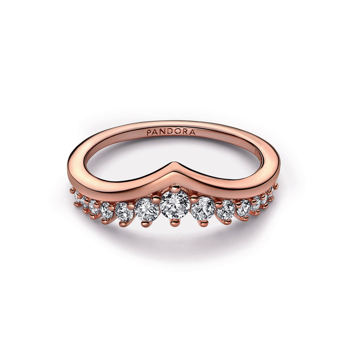 Ring – 14k Rose Gold-Plated – Pandora Timeless Wish Floating Pavé