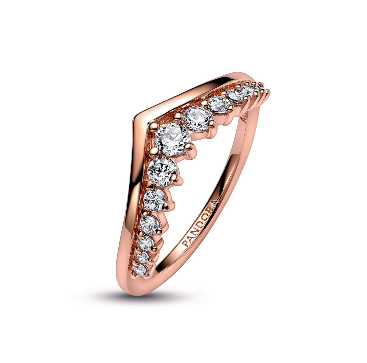 Ring – 14k Rose Gold-Plated – Pandora Timeless Wish Floating Pavé