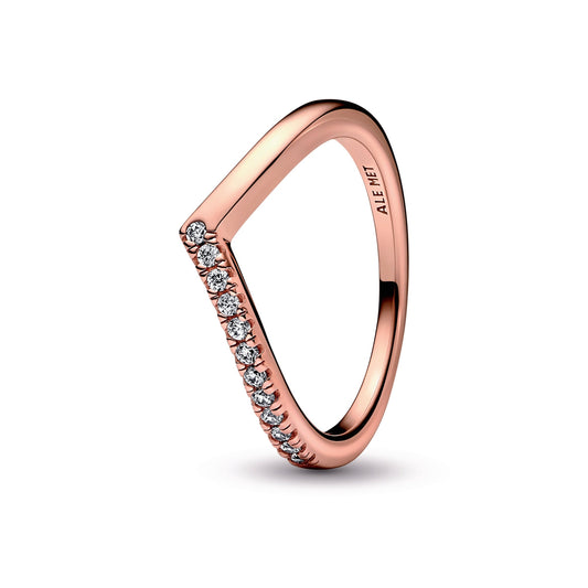 Ring – 14k Rose Gold-Plated – Pandora Timeless Wish Half Sparkling